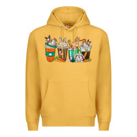 Mustard rabbit coffee cups Premium Hoodie - texasbilliewilder