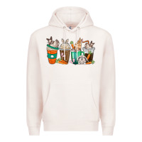 Pale Pink rabbit coffee cups Premium Hoodie - texasbilliewilder