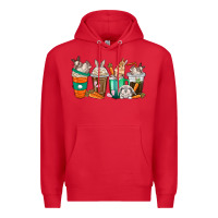 Red rabbit coffee cups Premium Hoodie - texasbilliewilder