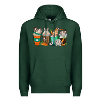 Sports Green rabbit coffee cups Premium Hoodie - texasbilliewilder