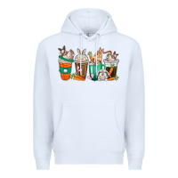 White rabbit coffee cups Premium Hoodie - texasbilliewilder