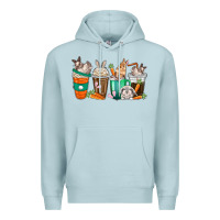 Blue Mist rabbit coffee cups Premium Hoodie - texasbilliewilder
