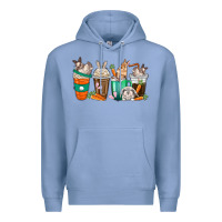 Colony Blue rabbit coffee cups Premium Hoodie - texasbilliewilder