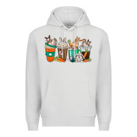 Dove Grey rabbit coffee cups Premium Hoodie - texasbilliewilder