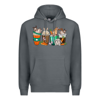 Rock rabbit coffee cups Premium Hoodie - texasbilliewilder