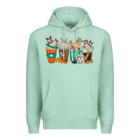 Seafoam rabbit coffee cups Premium Hoodie - texasbilliewilder