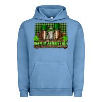 Pigment Pebble Blue happy st. patricks day horses with leprechaun Urban Hoodie - RanaPortraitStore