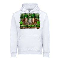 White happy st. patricks day horses with leprechaun Urban Hoodie - RanaPortraitStore