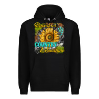 Black raised on country and sunshine Premium Hoodie - texasbilliewilder
