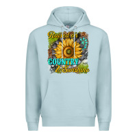 Blue Mist raised on country and sunshine Premium Hoodie - texasbilliewilder
