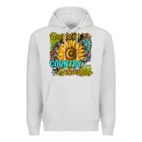 Dove Grey raised on country and sunshine Premium Hoodie - texasbilliewilder