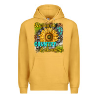 Mustard raised on country and sunshine Premium Hoodie - texasbilliewilder