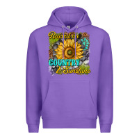 Purple raised on country and sunshine Premium Hoodie - texasbilliewilder