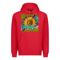 Red raised on country and sunshine Premium Hoodie - texasbilliewilder