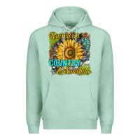 Seafoam raised on country and sunshine Premium Hoodie - texasbilliewilder