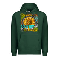 Sports Green raised on country and sunshine Premium Hoodie - texasbilliewilder