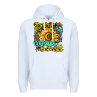White raised on country and sunshine Premium Hoodie - texasbilliewilder