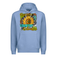 Colony Blue raised on country and sunshine Premium Hoodie - texasbilliewilder
