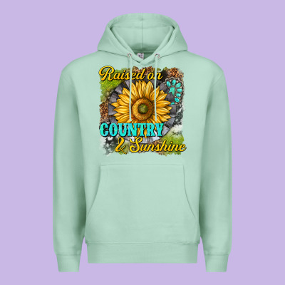 Premium Hoodie raised on country and sunshine