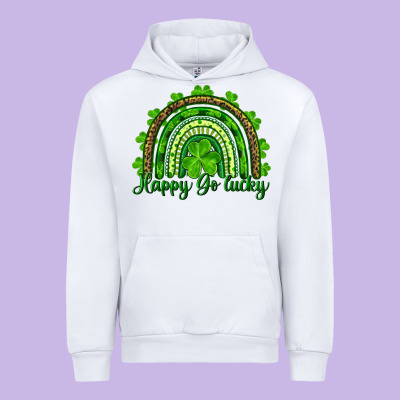 St. Patricks Day Happy Go Lucky Urban Hoodie Designed By Ranaportraitstore