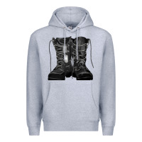 Heather Grey soldier boots Premium Hoodie - RanaPortraitStore