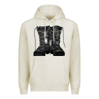 Oatmeal Heather soldier boots Premium Hoodie - RanaPortraitStore