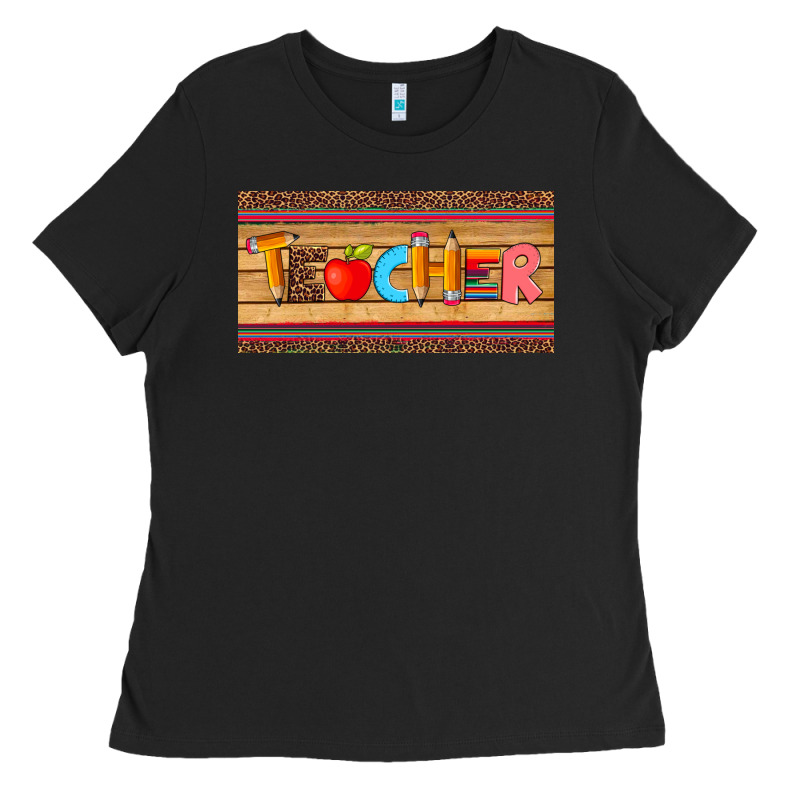 Teacher Pen Apple License Plate Template Ladies Tee by Artiststas | Teevron