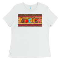 White teacher pen apple license plate template Ladies Tee - Artiststas