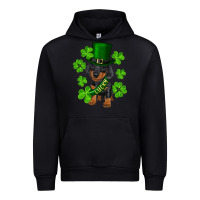 Black st. patricks day lucky dachshund puppy Urban Hoodie - RanaPortraitStore