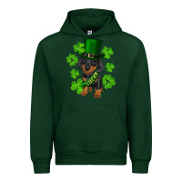 Forest Green st. patricks day lucky dachshund puppy Urban Hoodie - RanaPortraitStore