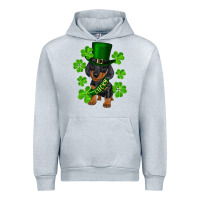 Heather Grey st. patricks day lucky dachshund puppy Urban Hoodie - RanaPortraitStore