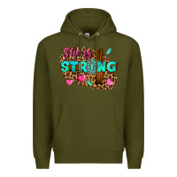 Army Green she is strong Premium Hoodie - texasbilliewilder
