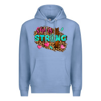 Colony Blue she is strong Premium Hoodie - texasbilliewilder