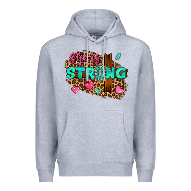 She Is Strong Premium Hoodie by texasbilliewilder | Teevron
