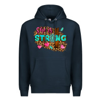 Navy she is strong Premium Hoodie - texasbilliewilder