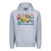 Heather Grey some bunny needs easter coffee cups Premium Hoodie - texasbilliewilder