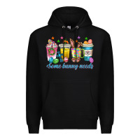 Black some bunny needs easter coffee cups Premium Hoodie - texasbilliewilder