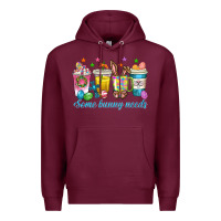 Burgundy some bunny needs easter coffee cups Premium Hoodie - texasbilliewilder