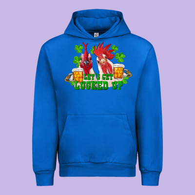 St. Patricks Day Roosters Lets Get Lucked Up Urban Hoodie Designed By Ranaportraitstore