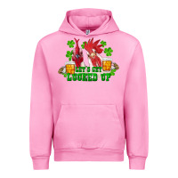 Fuchsia Pink st. patricks day roosters lets get lucked up Urban Hoodie - RanaPortraitStore