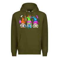 Army Green nail tech gnomes Premium Hoodie - Zillion Design Studio