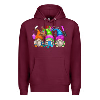 Burgundy nail tech gnomes Premium Hoodie - Zillion Design Studio