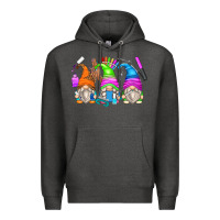 Charcoal Heather nail tech gnomes Premium Hoodie - Zillion Design Studio