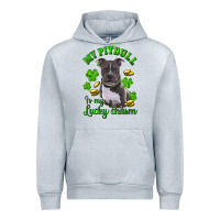 Heather Grey st patricks day my pitbuli my lucky charm Urban Hoodie - RanaPortraitStore