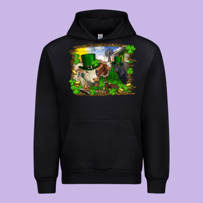 St Patricks Day Cows Urban Hoodie Designed By Ranaportraitstore