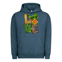 Pigment Midnight Navy st patricks day gnomes shamrock love Urban Hoodie - RanaPortraitStore