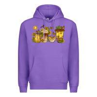 Purple sunflower coffee cups Premium Hoodie - texasbilliewilder