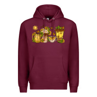 Burgundy sunflower coffee cups Premium Hoodie - texasbilliewilder