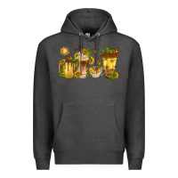 Charcoal Heather sunflower coffee cups Premium Hoodie - texasbilliewilder
