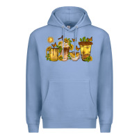 Colony Blue sunflower coffee cups Premium Hoodie - texasbilliewilder